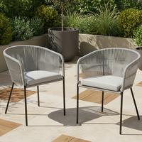 SADA ZAHRADNÍCH KŘESEL VICTOR - černá/světle šedá, Moderní, kov/textil (56/78/59cm) - Bessagi Garden