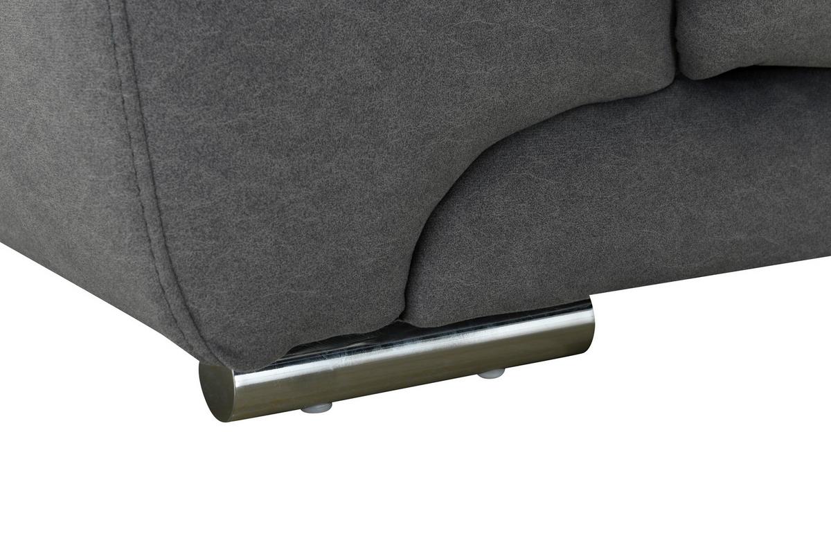 Ecksofa Mit Relaxfunktion Captain - Silberfarben/Grau, MODERN, Holz/Textil (182/294cm) - Livetastic