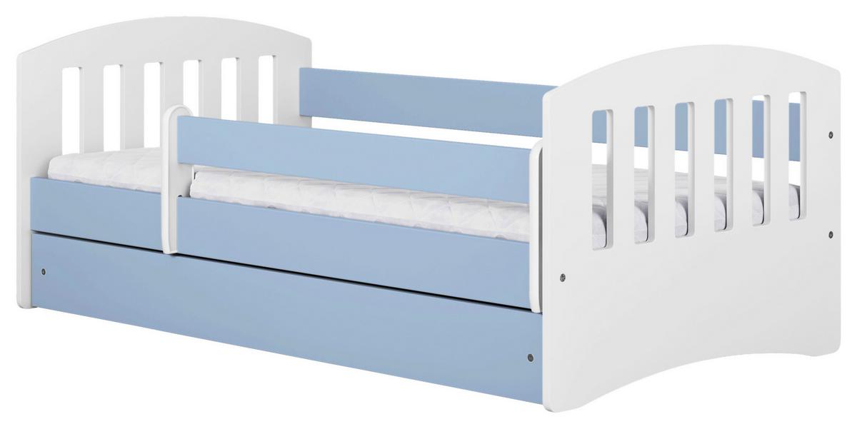 KINDER-/JUNIORBETT Classic Blau/Weiß 80x160cm - Blau/Birkefarben, MODERN, Holz/Holzwerkstoff (80/160cm) - MID.YOU