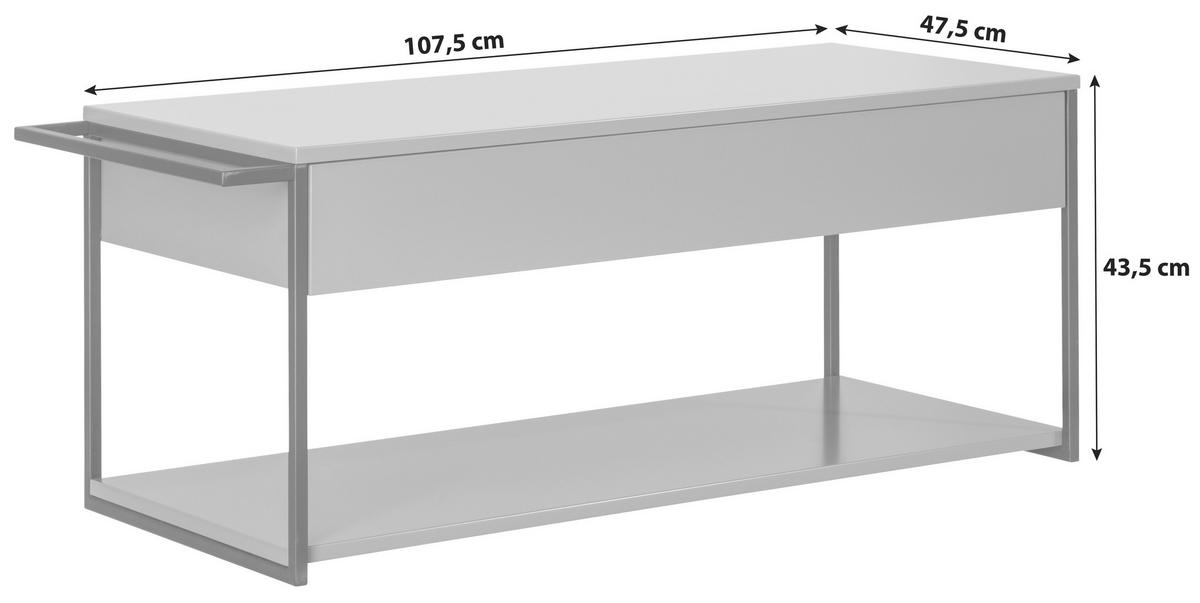 Waschtischunterschrank New York B: 107,5 cm Weiß - Schwarz/Weiß, MODERN, Holzwerkstoff/Metall (107,5/43,5/47,5cm) - MID.YOU
