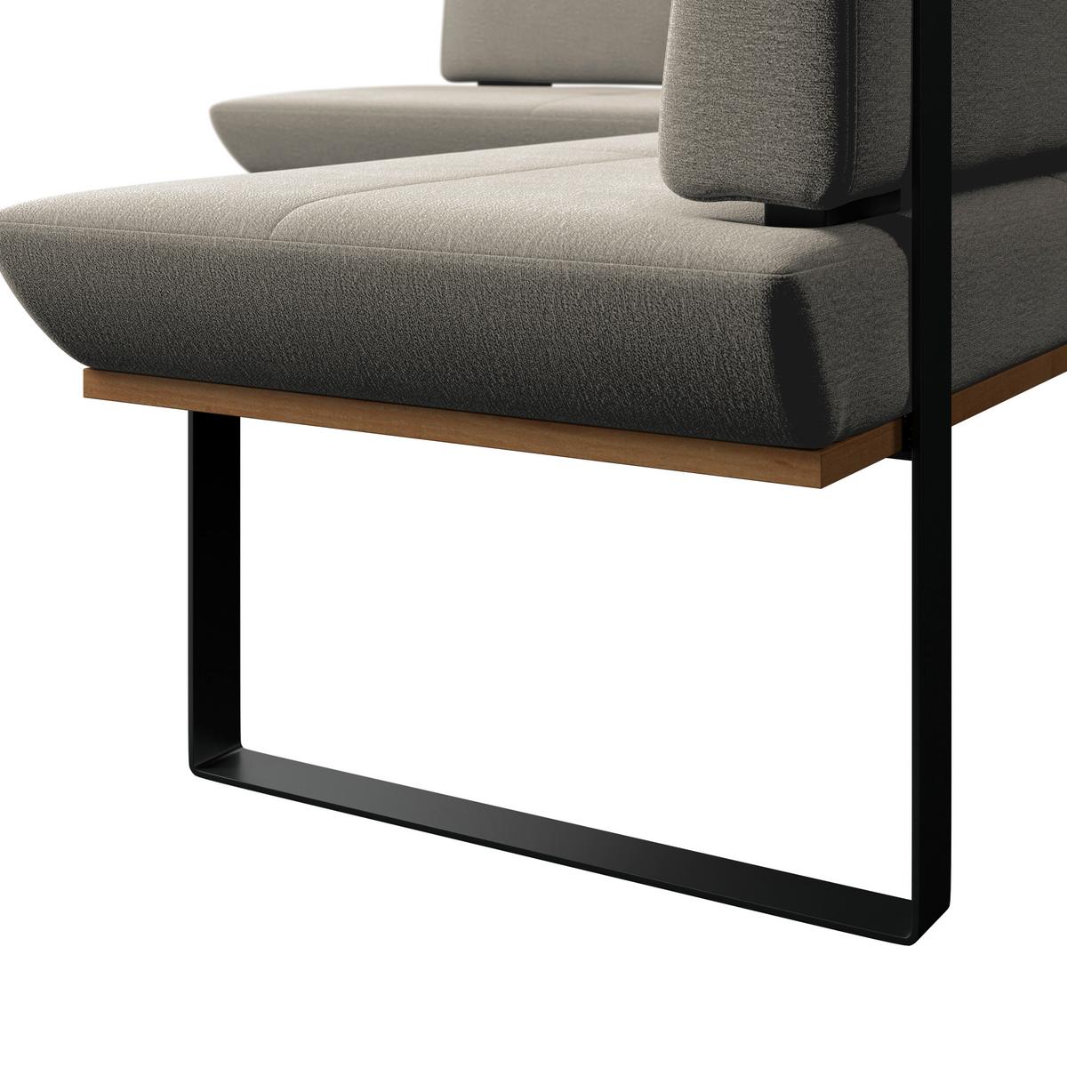 Eckbank Tristan Webstoff beige, S:175x225cm - Beige/Schwarz, MODERN, Holz/Textil (175/225cm) - James Wood