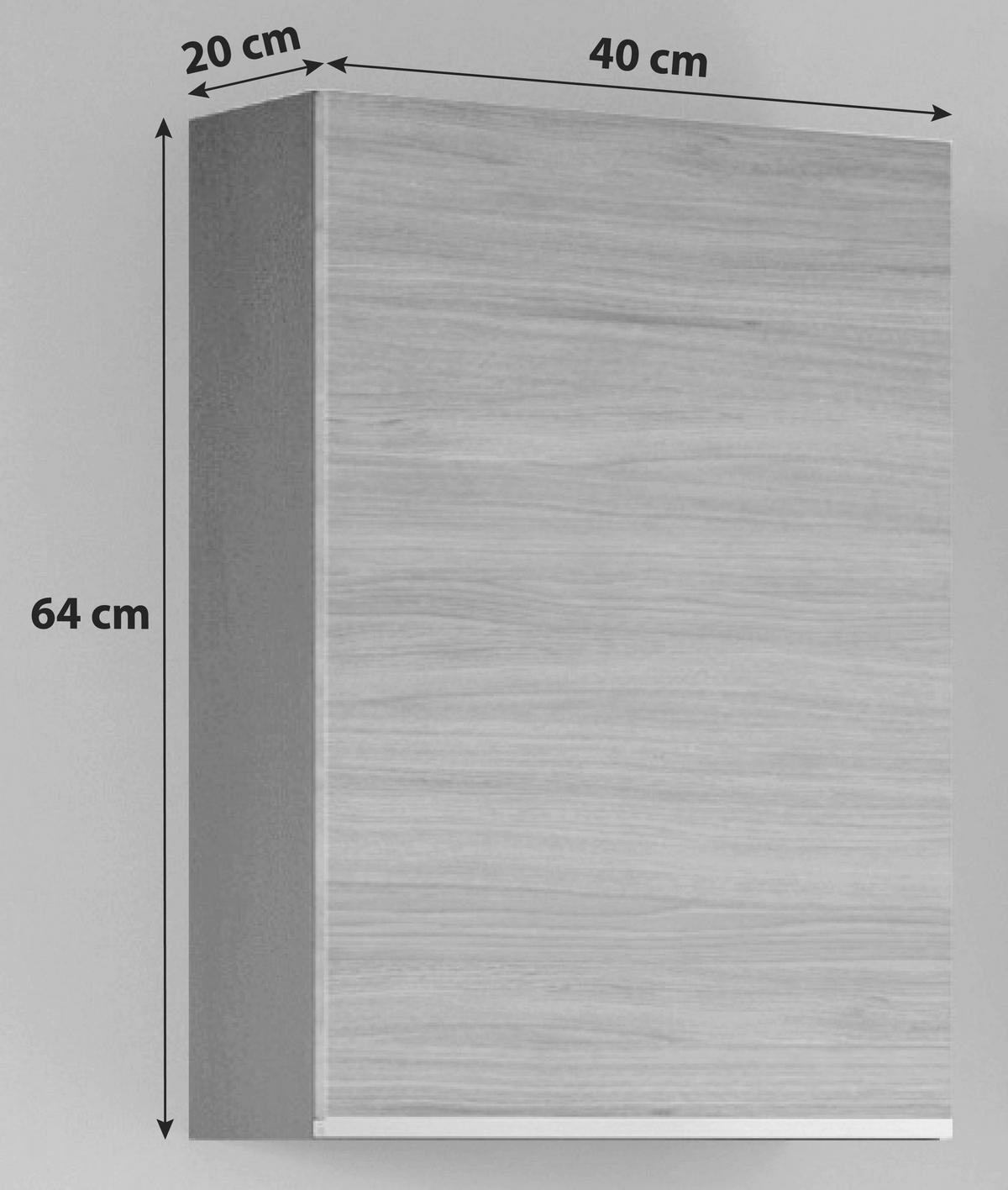 Hängeschrank Arezzo B: 40 Cm, Graphit/eiche Dekor Mit Drehtür - Graphitfarben/Silbereichenfarben, Basics, Holzwerkstoff (40/64/20cm) - Held