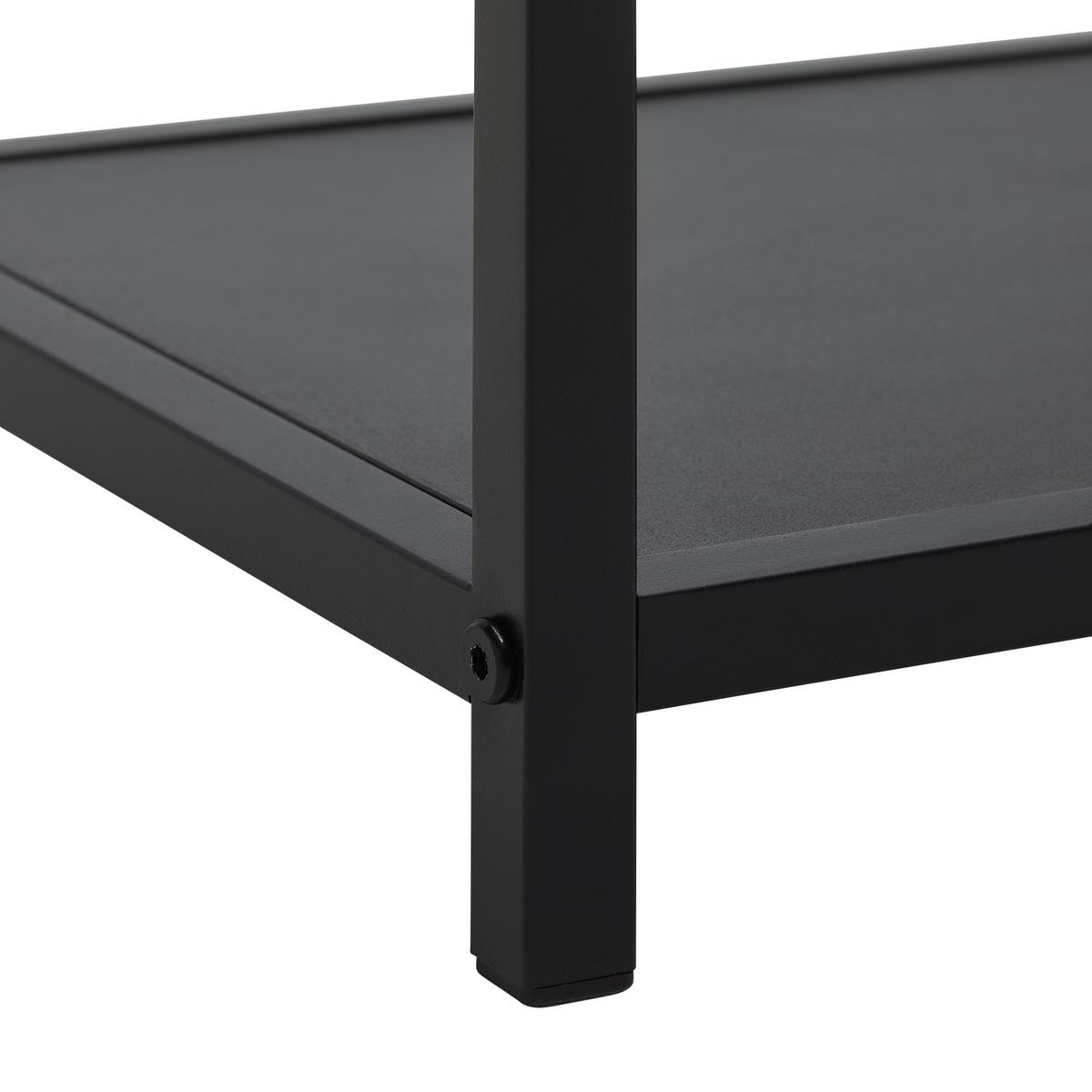 REGÁL BASTIAN II *CENOVÝ TRHÁK* - čierna, Modern, kov/kompozitné drevo (77/68/30cm) - Based