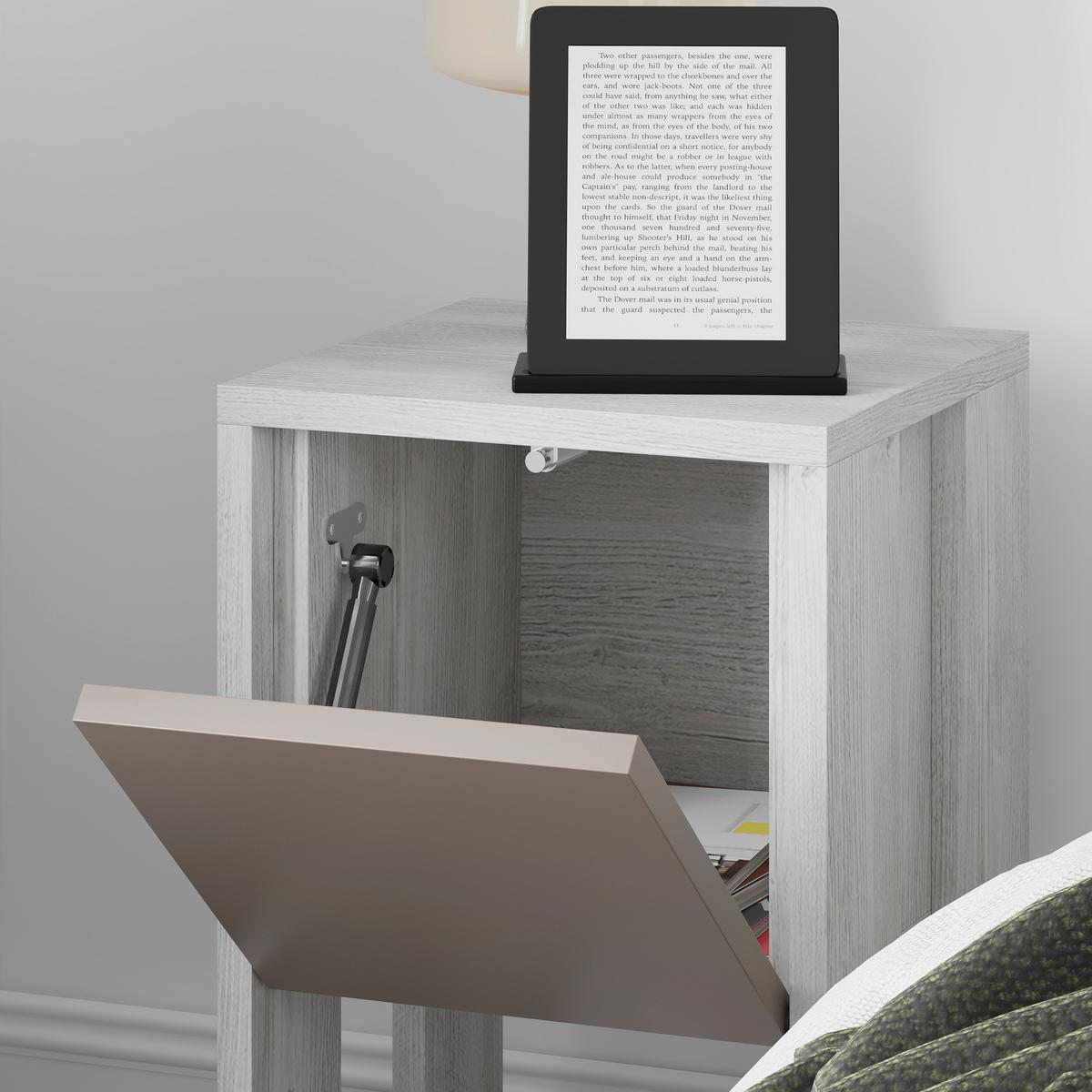Nočný stolík EMA béžový - béžová, Design, kompozitné drevo (30/55/30cm) - Livetastic