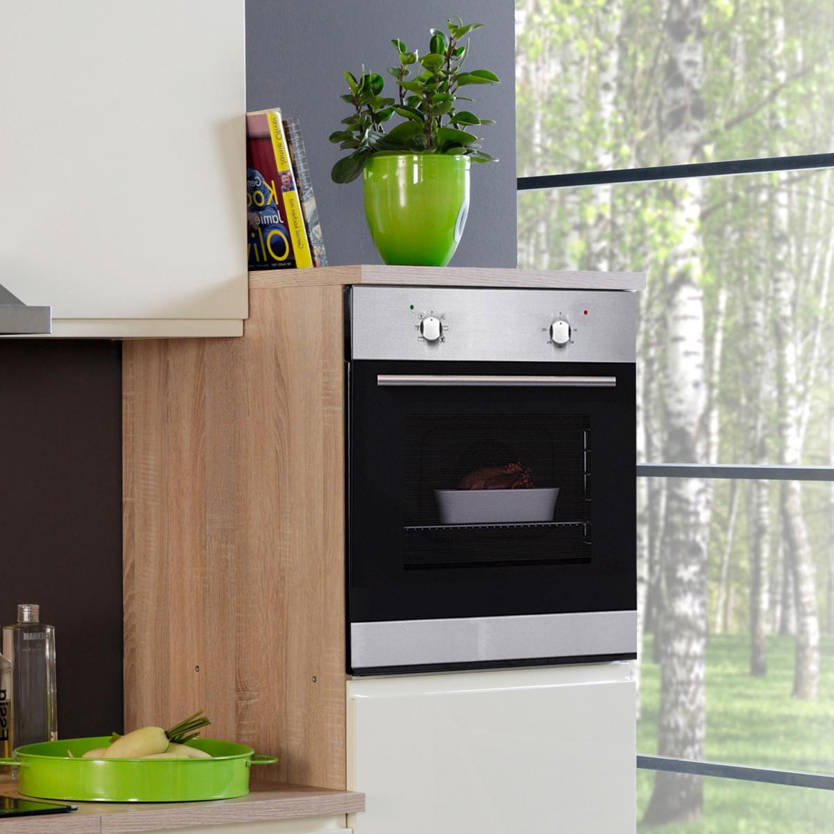 Küchenzeile Cardiff mit Geräten 270 cm Creme/Sonoma Eiche - Eichefarben/Creme, Basics, Holzwerkstoff (270cm) - Held