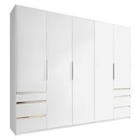 Drehtürenschrank Mit Laden 250cm Level 36a, Weiß - Weiß, MODERN, Holzwerkstoff (250/216/58cm) - MID.YOU
