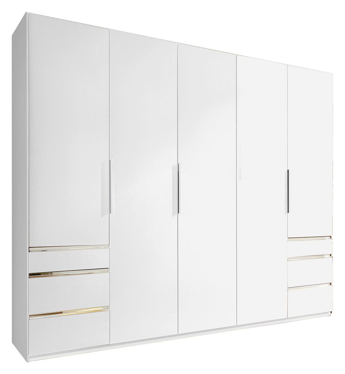 Drehtürenschrank Mit Laden 250cm Level 36a, Weiß - Weiß, MODERN, Holzwerkstoff (250/216/58cm) - MID.YOU
