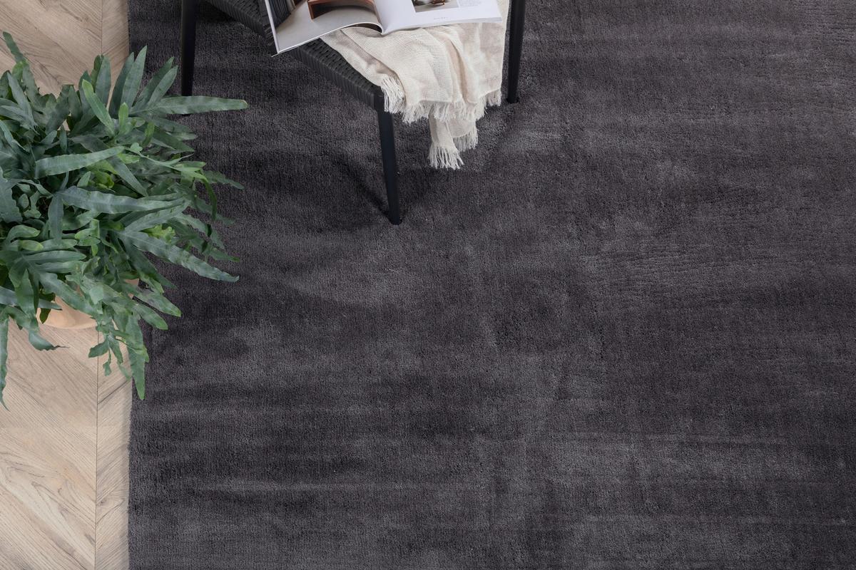Hochflorteppich undra - Dunkelgrau/Grau, LIFESTYLE, Textil (170/240cm) - P & B