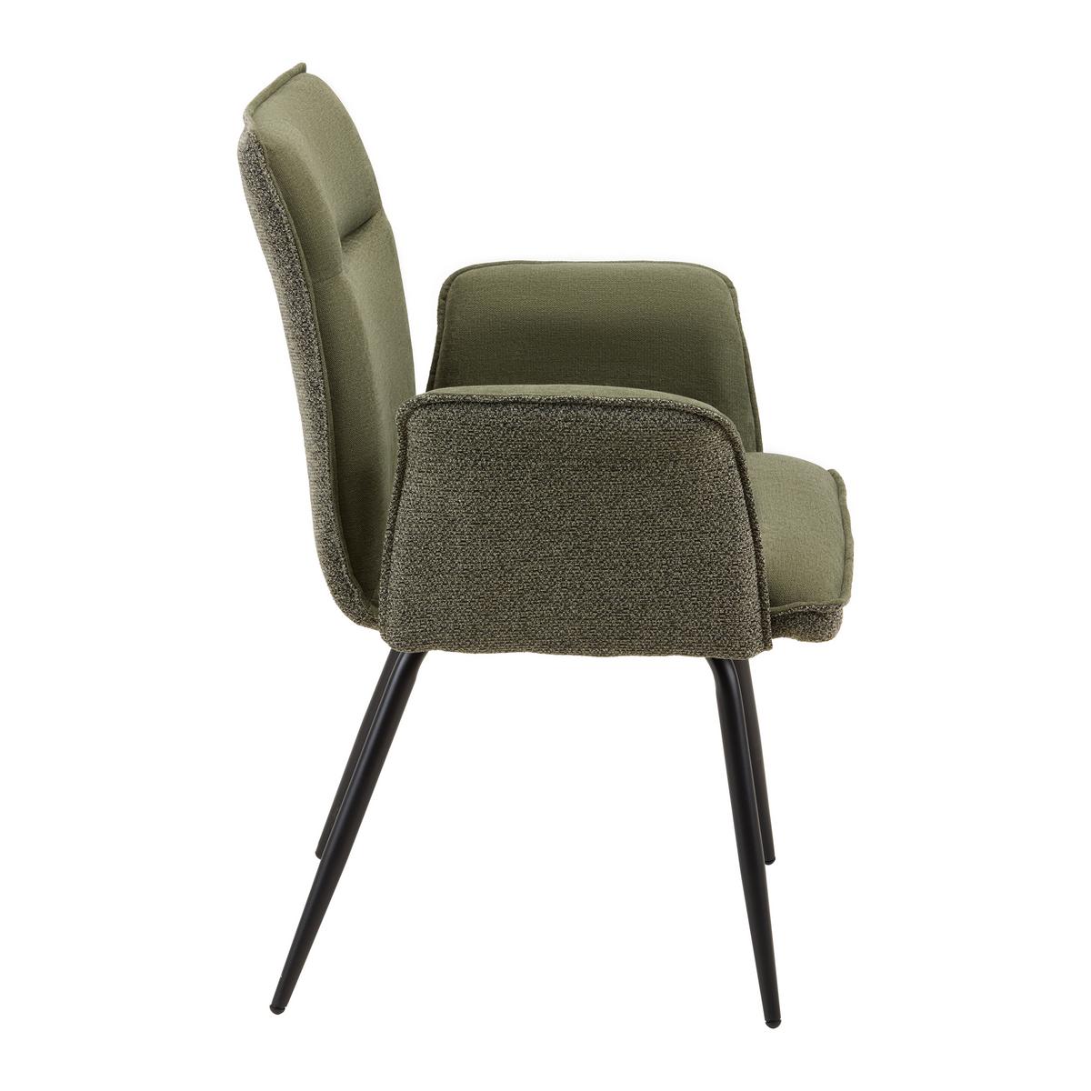 ŽIDLE S PODRUČKAMI NOVA - černá/zelená, Moderní, kov/textil (63/88/63cm) - Premium Living
