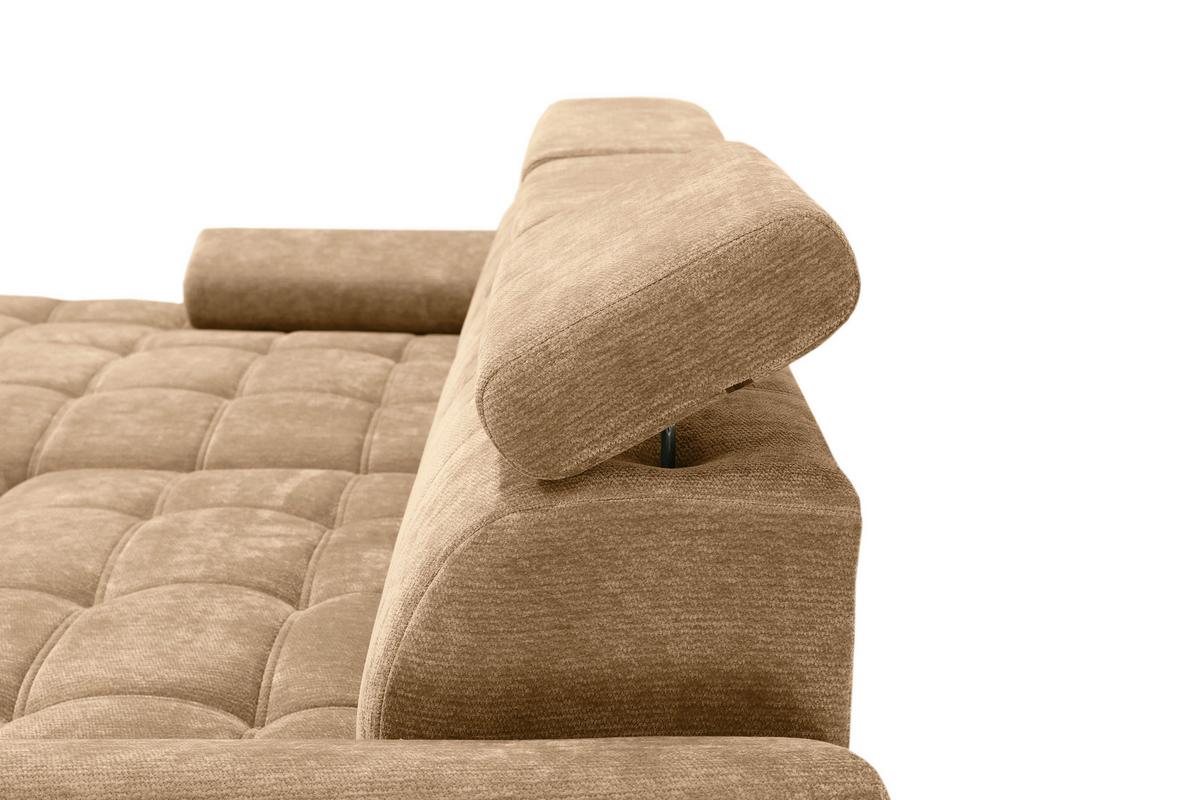 Rohová sedačka VEGAS, ľavá, béžovohnedá ženilka - béžovohnedá/čierna, Design, drevo/textil (173/294cm)