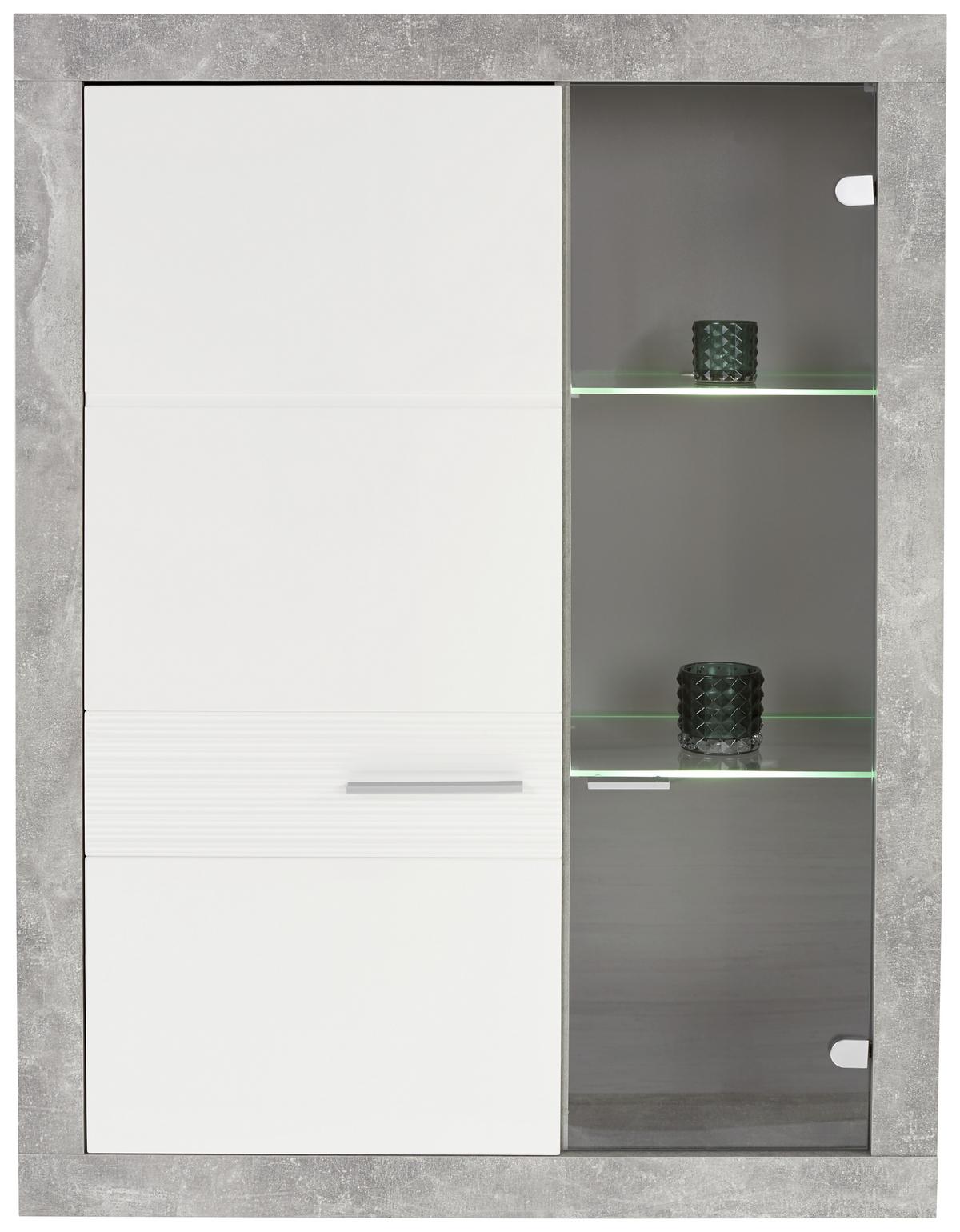 VITRÍNA MALTA - čierna/sivá, Modern, kompozitné drevo/plast (96/132/35cm)