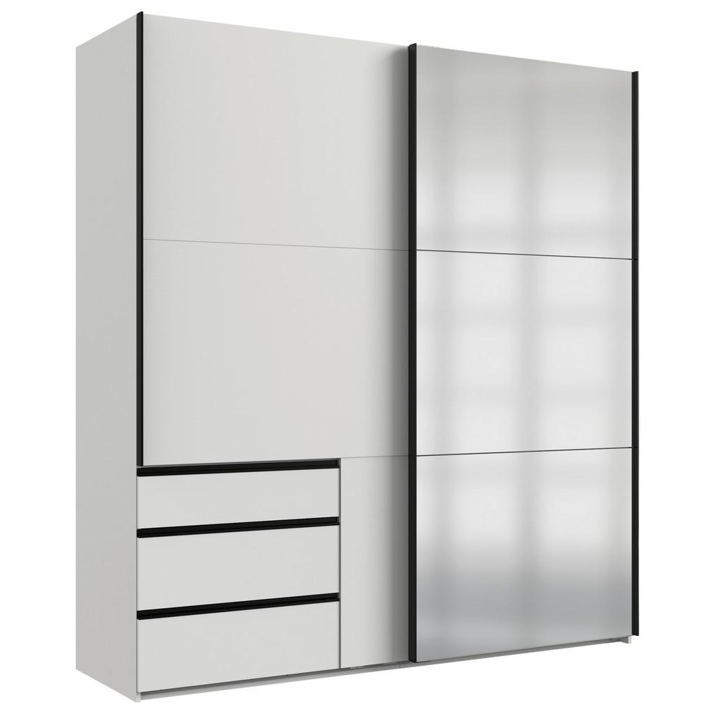 Schwebetürenschrank Level 36 A Weiß Dekor/spiegel, B: 200cm