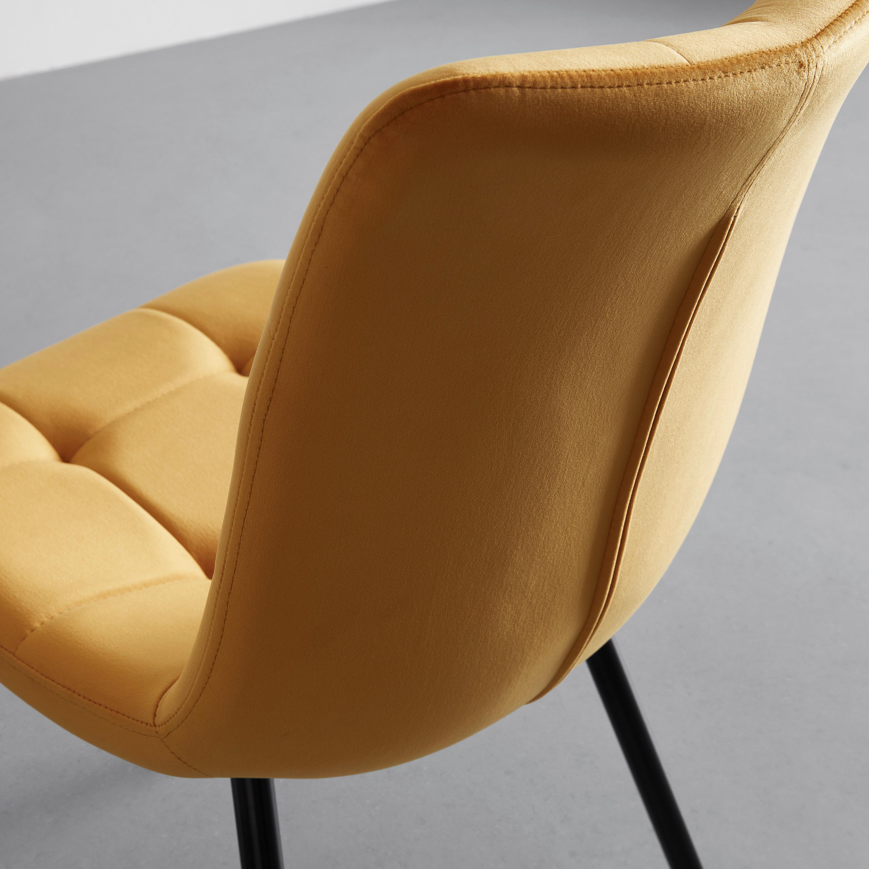 Elegantní židle SURI žlutá - černá/žlutá, Moderní, kov/dřevo (46/87/59cm) - Bessagi Home