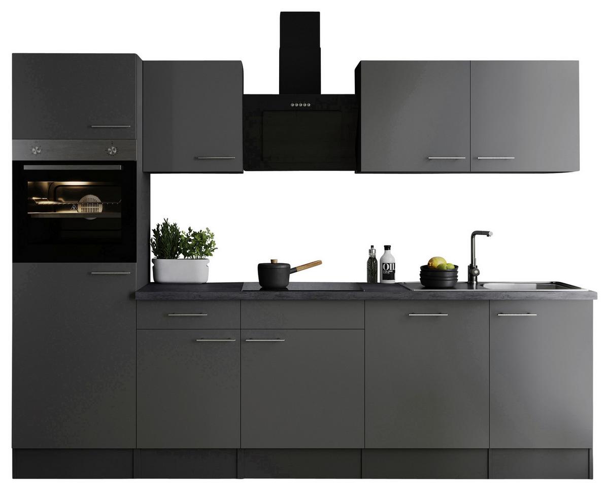 Küchenblock Oliver Grau B: 280 Cm - Grau, Design, Holzwerkstoff (280cm) - Respekta