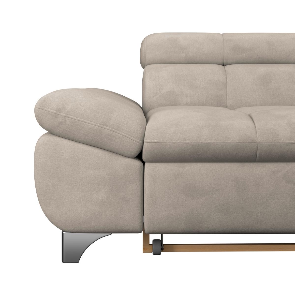 Ecksofa Gemini Naturfarben, B: 312cm - Chromfarben/Naturfarben, KONVENTIONELL, Textil (312/234cm)