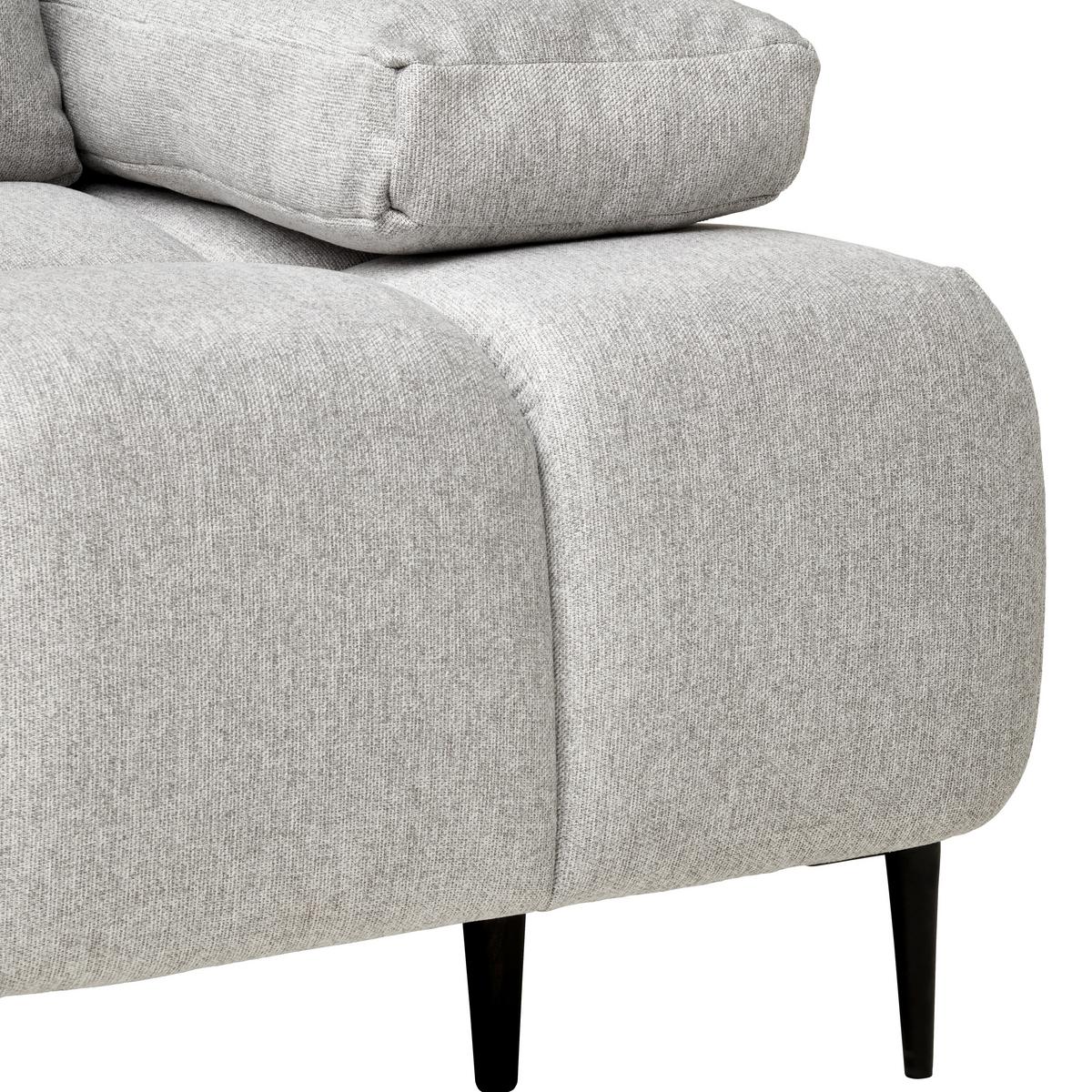Schlafsofa Bobbio Grau B: 204cm - Schwarz/Grau, MODERN, Textil (204/90/95cm) - MID.YOU