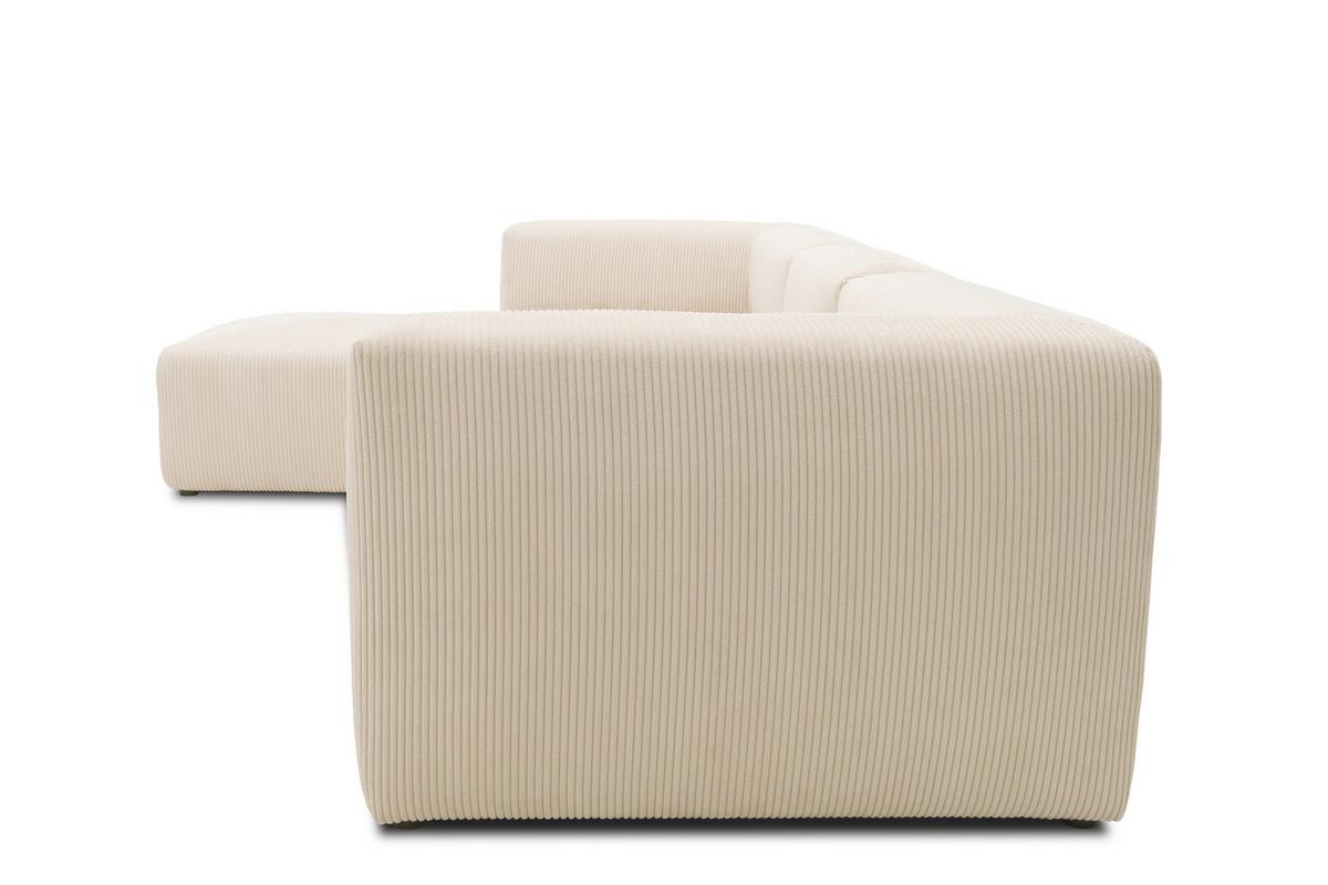 Ecksofa Creme B: 301 Cm - Creme/Schwarz, Design, Textil (301/69/193cm) - MID.YOU