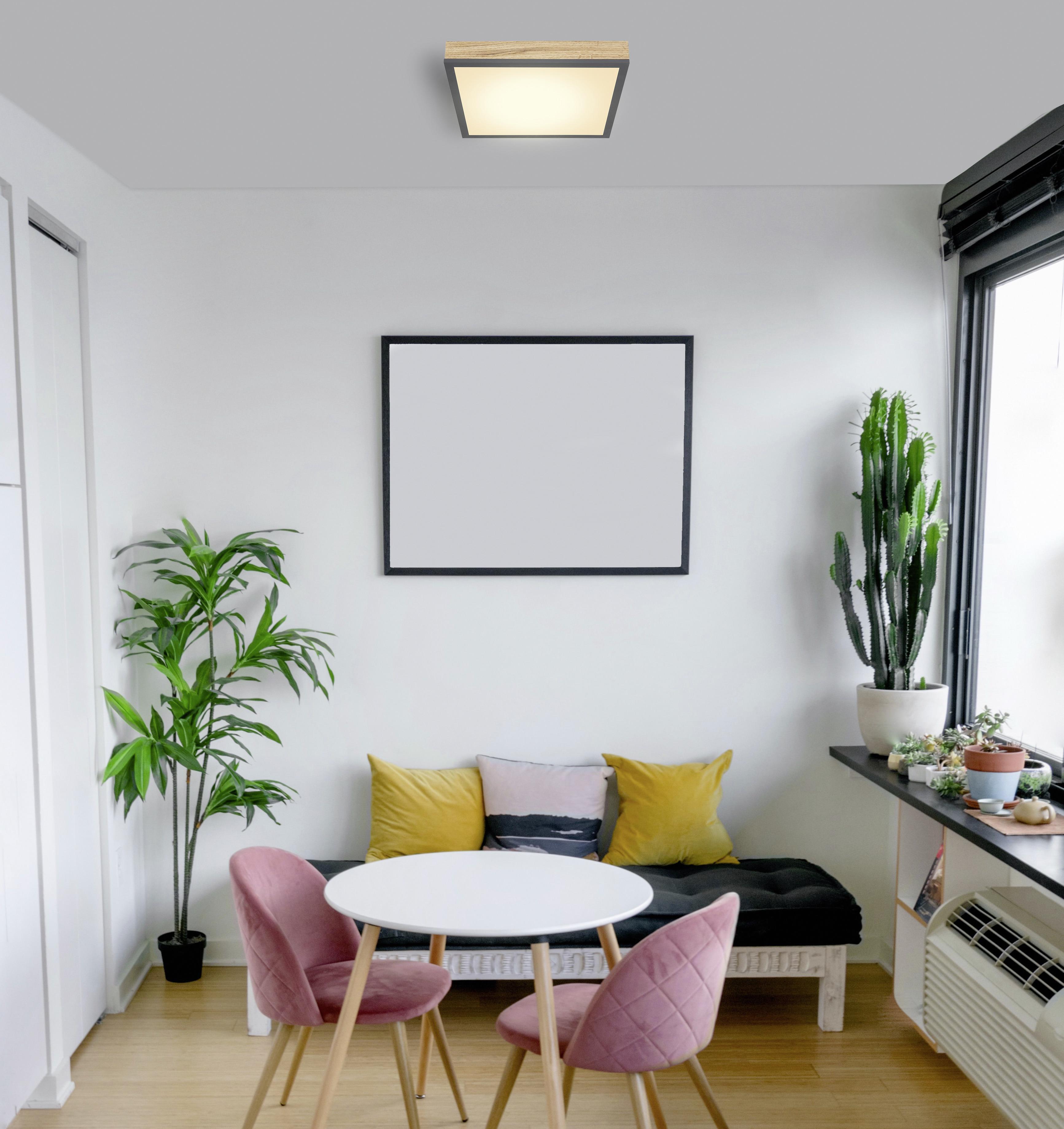 LED-Deckenleuchte Doro L: 30 cm - Opal/Graphitfarben, Basics, Kunststoff/Metall (30/30cm) - Globo
