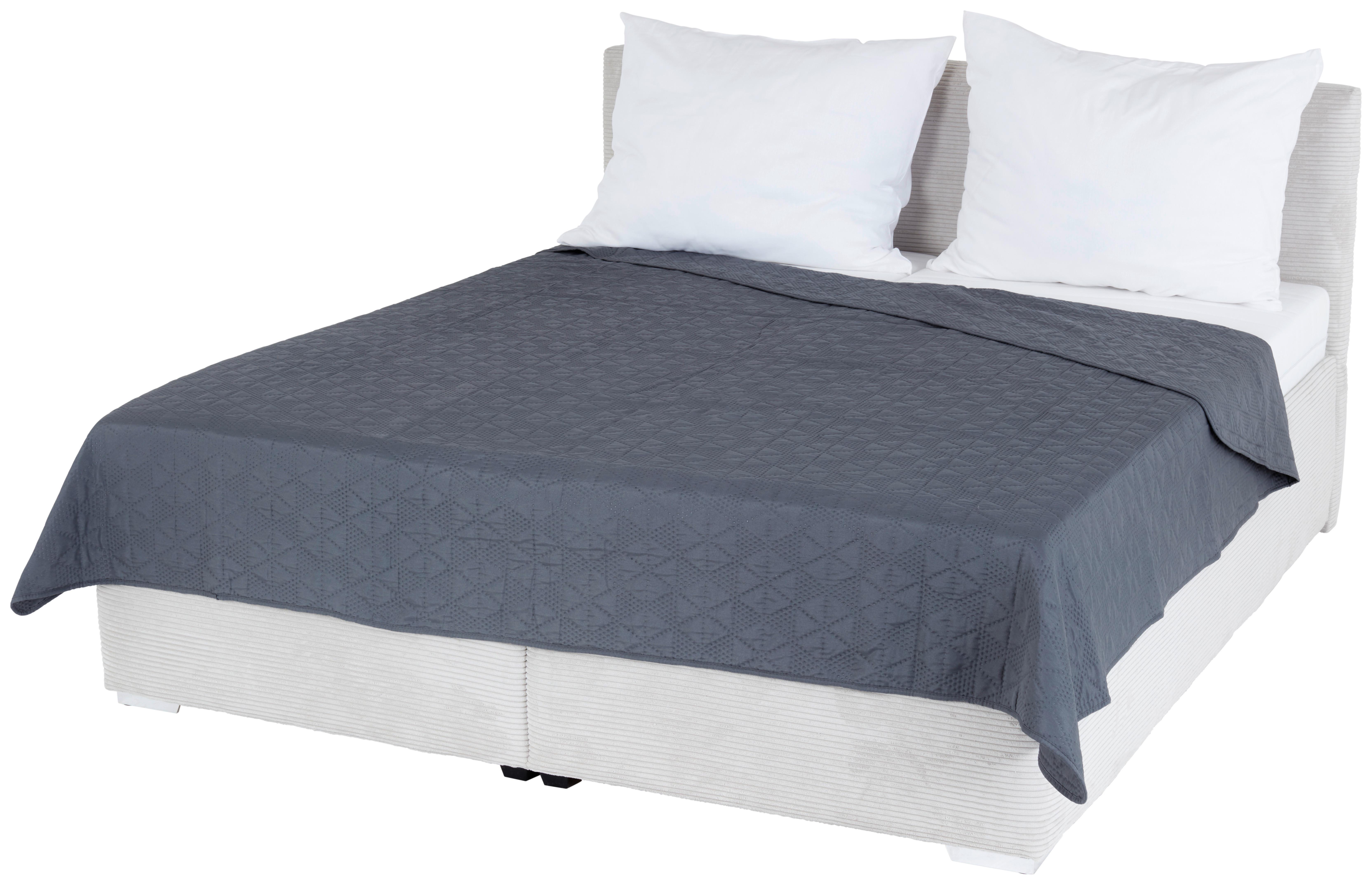 Tagesdecke Corinna 220x240 cm Anthrazit, Mikrofaser - Anthrazit, MODERN, Textil (220/240cm) - Luca Bessoni