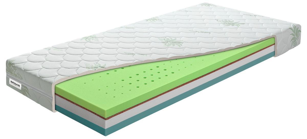 Oboustranná matrace Flora BIO H3/ H4, V: 16cm - bílá/zelená, Lifestyle, textil (140/200cm) - Benab