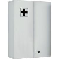 Medizinschrank Medasa XL Weiß 50x70 cm abschließbar - Weiß, Basics, Holzwerkstoff (50/70/20cm) - MID.YOU