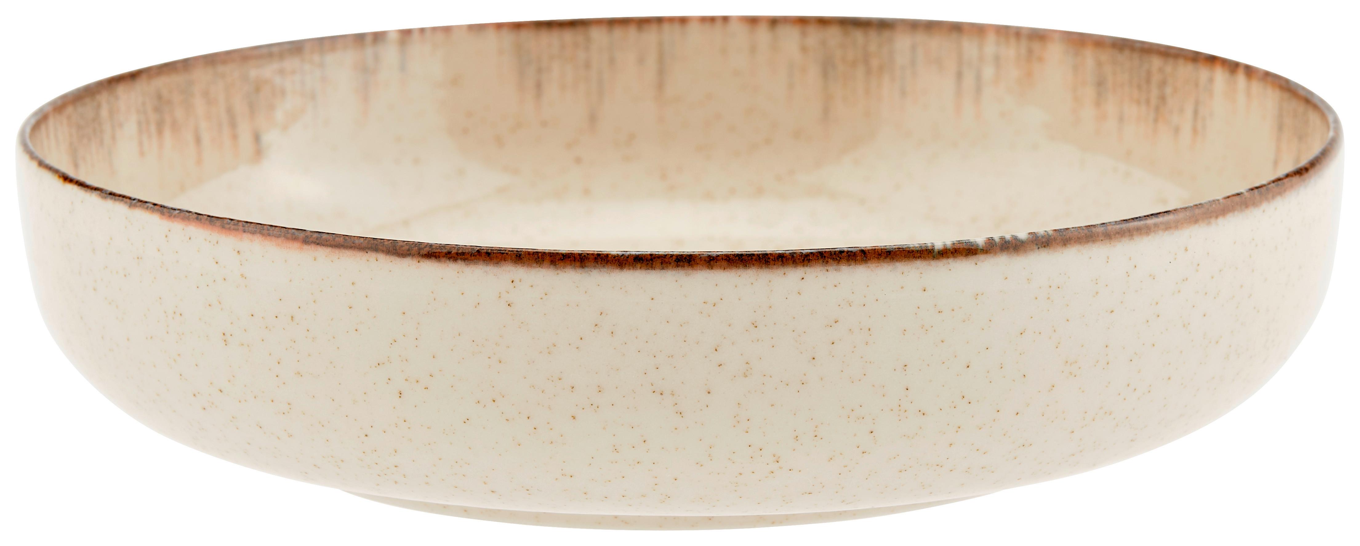 Suppenteller Porzellan beige Sonora DxH: ca. 20x4,7 cm - Beige, MODERN, Keramik (20/4,7cm) - James Wood