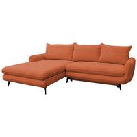 Rohová sedačka WAVE, ľavá, terakota - čierna, Modern, kov/textil (189/266cm)