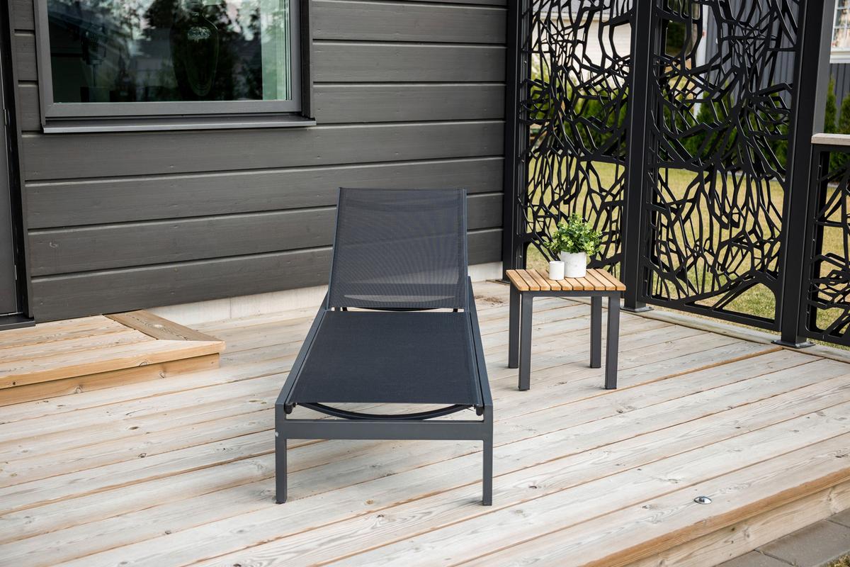 Sonnenliege Copacabana Aluminium - Schwarz, KONVENTIONELL, Metall (60/30/195cm) - Gardenson