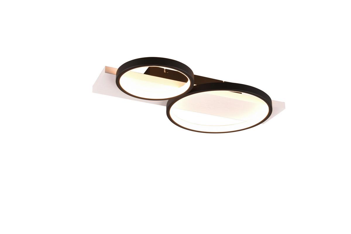 LED-Deckenleuchte, Switchdim 643810232 Medera - Schwarz/Weiß, Design, Holz/Metall (53,5/8/34,5cm) - Trio Leuchten