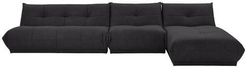 Ecksofa Giselle Schwarz S: 390x185 Cm - Schwarz, Trend, Textil (390/185cm) - Livetastic