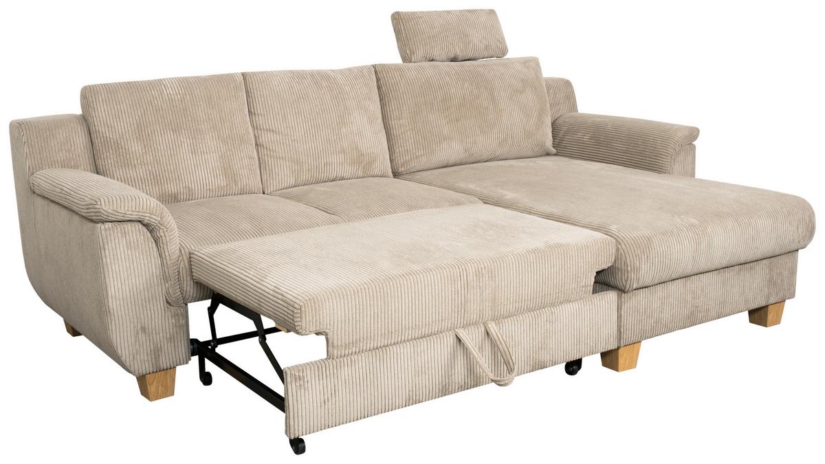 Sarokgarnitúra Alex - iszap, Modern, textil (246/108/156cm)