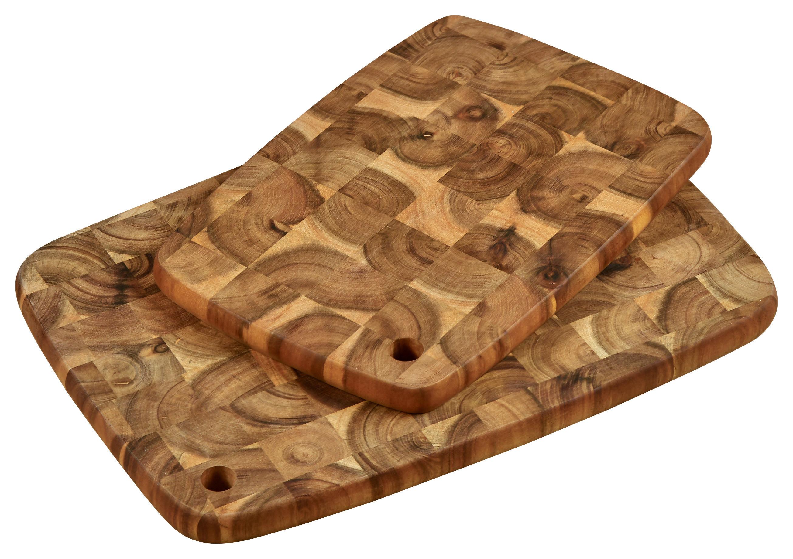 SCHNEIDEBRETT-SET Braun 2-teilig - Braun, Basics, Holz - Kesper