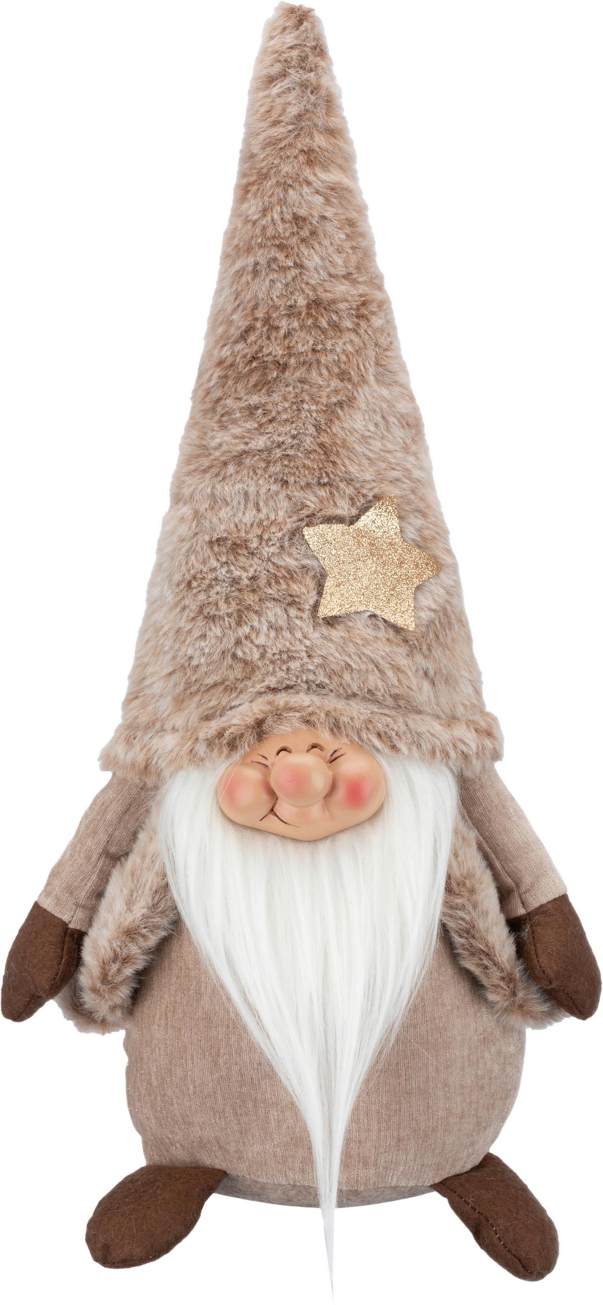 Dekor Manó Lukas - barna/fehér, Konventionell, műanyag/textil (19/14/41cm) - Luca Bessoni