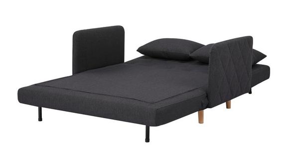 2-Sitzer-Sofa mit Schlaffunkt. Dorry mit Kissen Schwarz - Schwarz/Naturfarben, MODERN, Holz/Textil (132/81/90cm) - Luca Bessoni