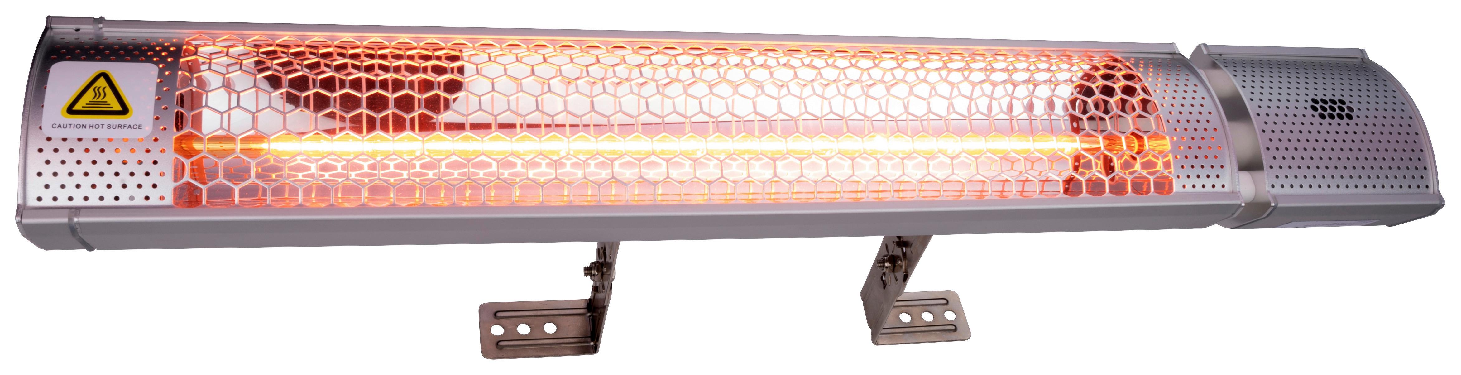 Halogenheizstrahler Heater Wall 2000w Gold Halogen - Silberfarben, Basics, Metall (67,5/10,5/7,5cm)