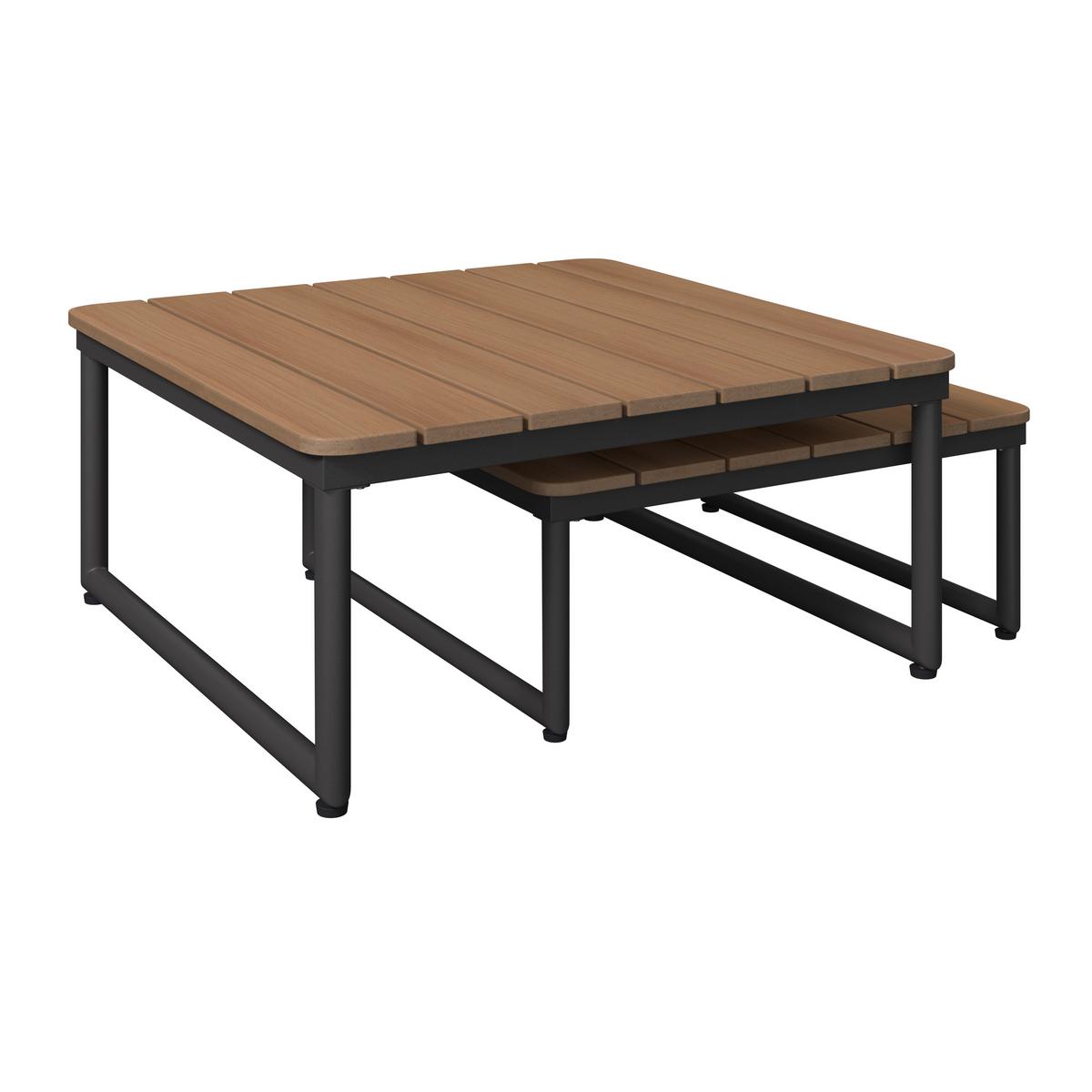 Loungegarnitur Tokio - Dunkelgrau/Naturfarben, MODERN, Kunststoff/Textil (192/192cm) - Beldano