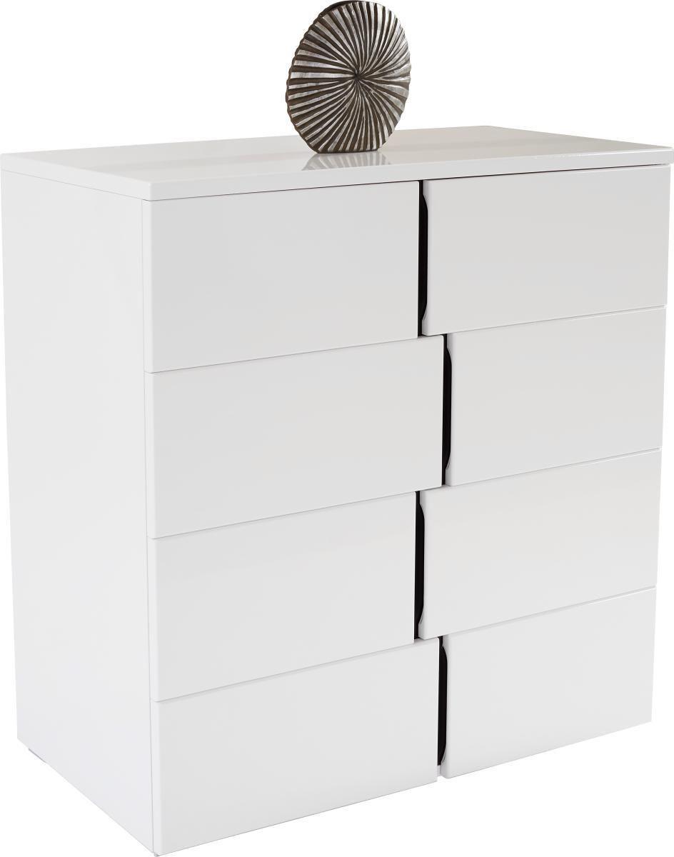 KOMODA SPLIT - čierna/biela, Modern, kompozitné drevo (100/90/42cm)