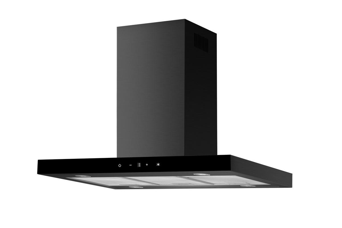 DUNSTABZUGSHAUBE Schwarz B: 89,5cm - Schwarz, Trend, Glas/Metall (89,5/65/60cm) - Respekta