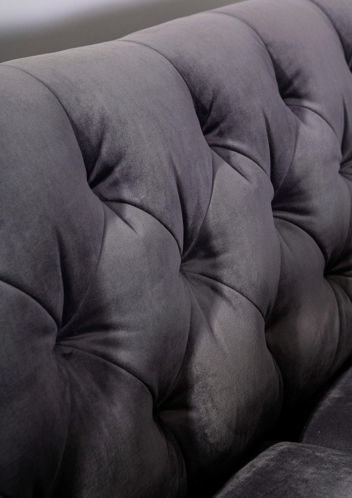 2-Sitzer-Sofa Kelly Dunkelgrau Flachgewebe - Dunkelgrau/Schwarz, KONVENTIONELL, Textil (170/83/70cm) - Livetastic