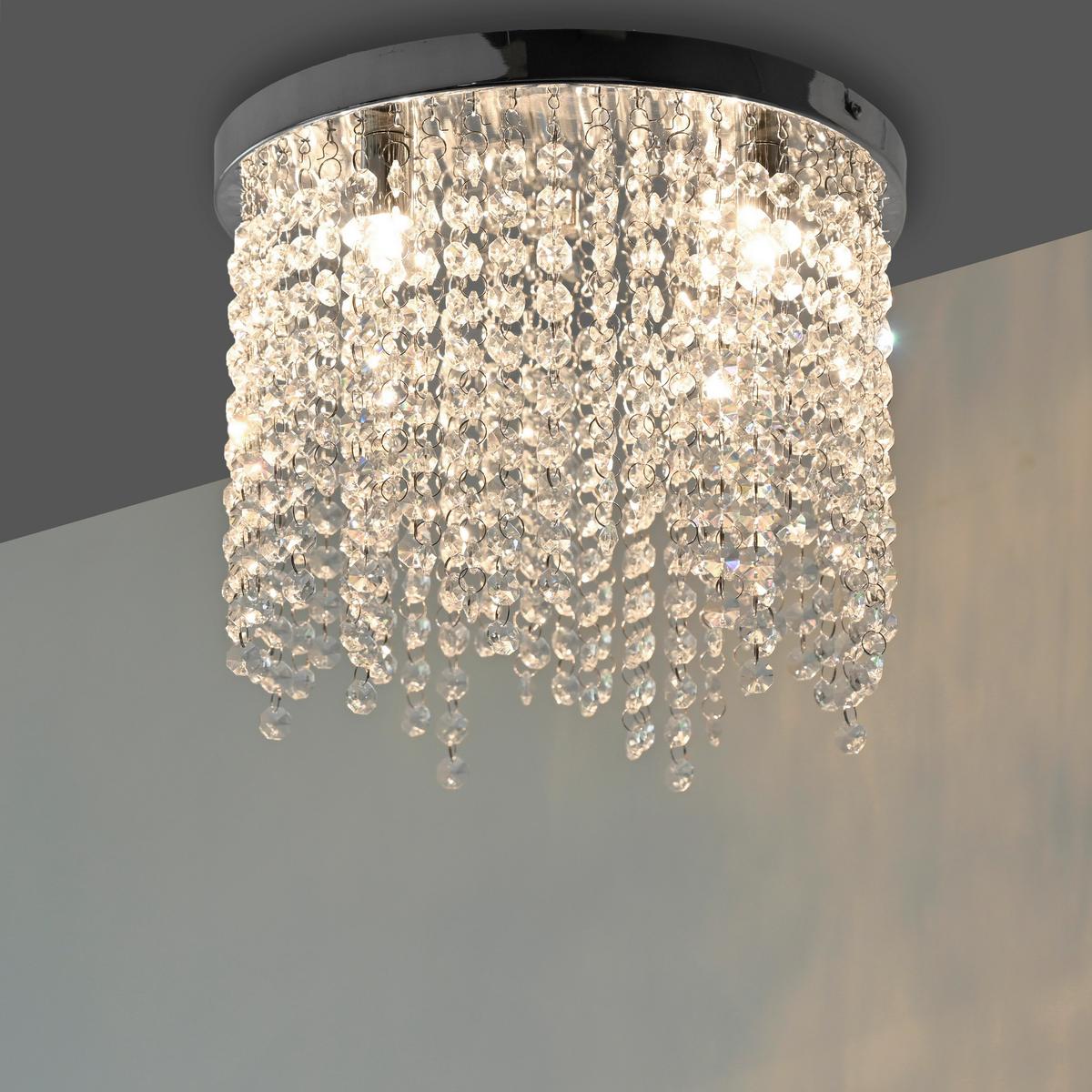 Kronleuchter, G9 20w 15064-17 - Chromfarben, ROMANTIK / LANDHAUS, Glas/Kunststoff (30/30/22cm)