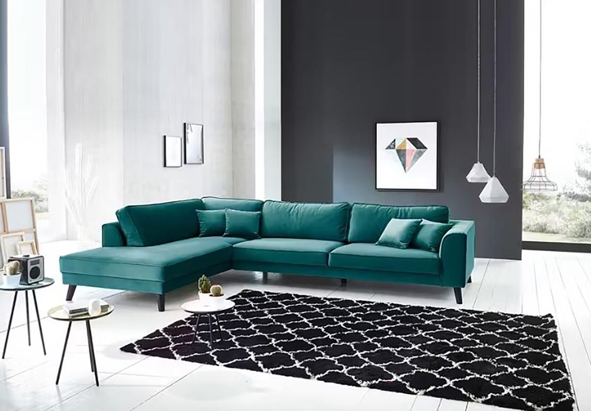 Ecksofa Lumber Jack Petrol S: 201x291 Cm - Wengefarben/Petrol, MODERN, Textil (201/291cm) - Trendmanufaktur