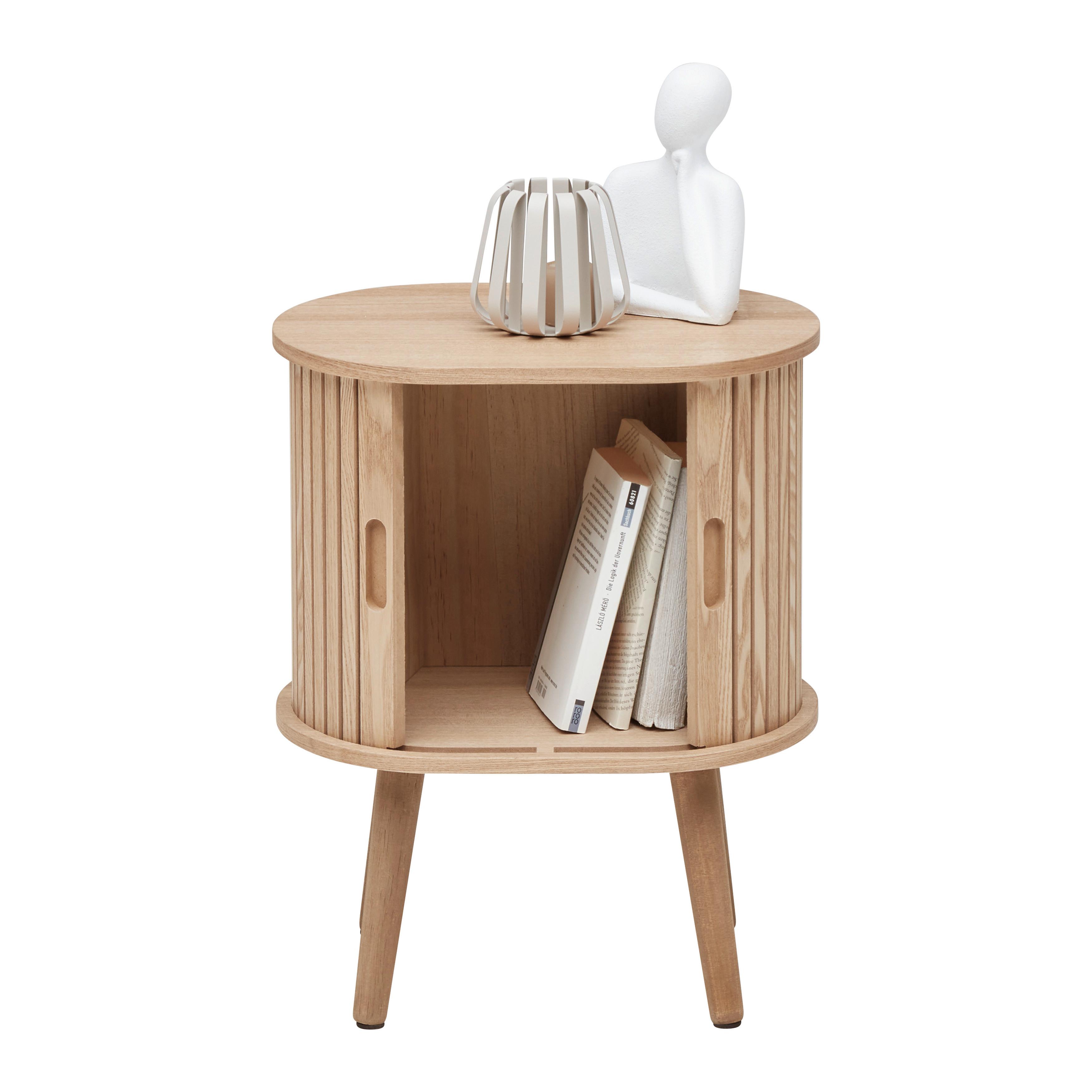 Odkládací stolek masiv/MDF - přírodní barvy, Moderní, dřevo/kompozitní dřevo (40/50/30cm) - Premium Living