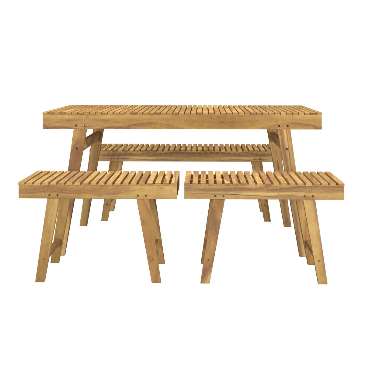 Gartenset Algier - Akaziefarben, MODERN, Holz (140/73/80cm) - Beldano