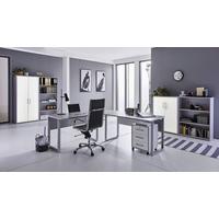 Büro Office Edition Set Grau/weiß - Weiß/Grau, MODERN, Holzwerkstoff - MID.YOU