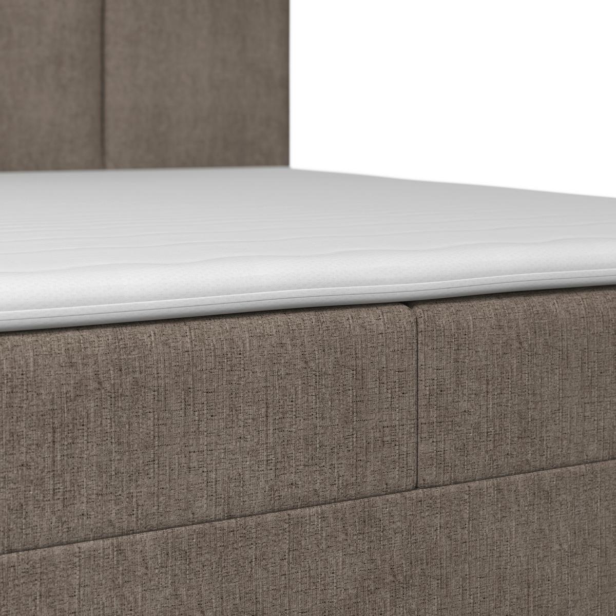 Boxspringová postel MONZA 160x200, hnědá - barvy dubu/hnědá, Moderní, dřevo/textil (160/200cm) - Bessagi Home