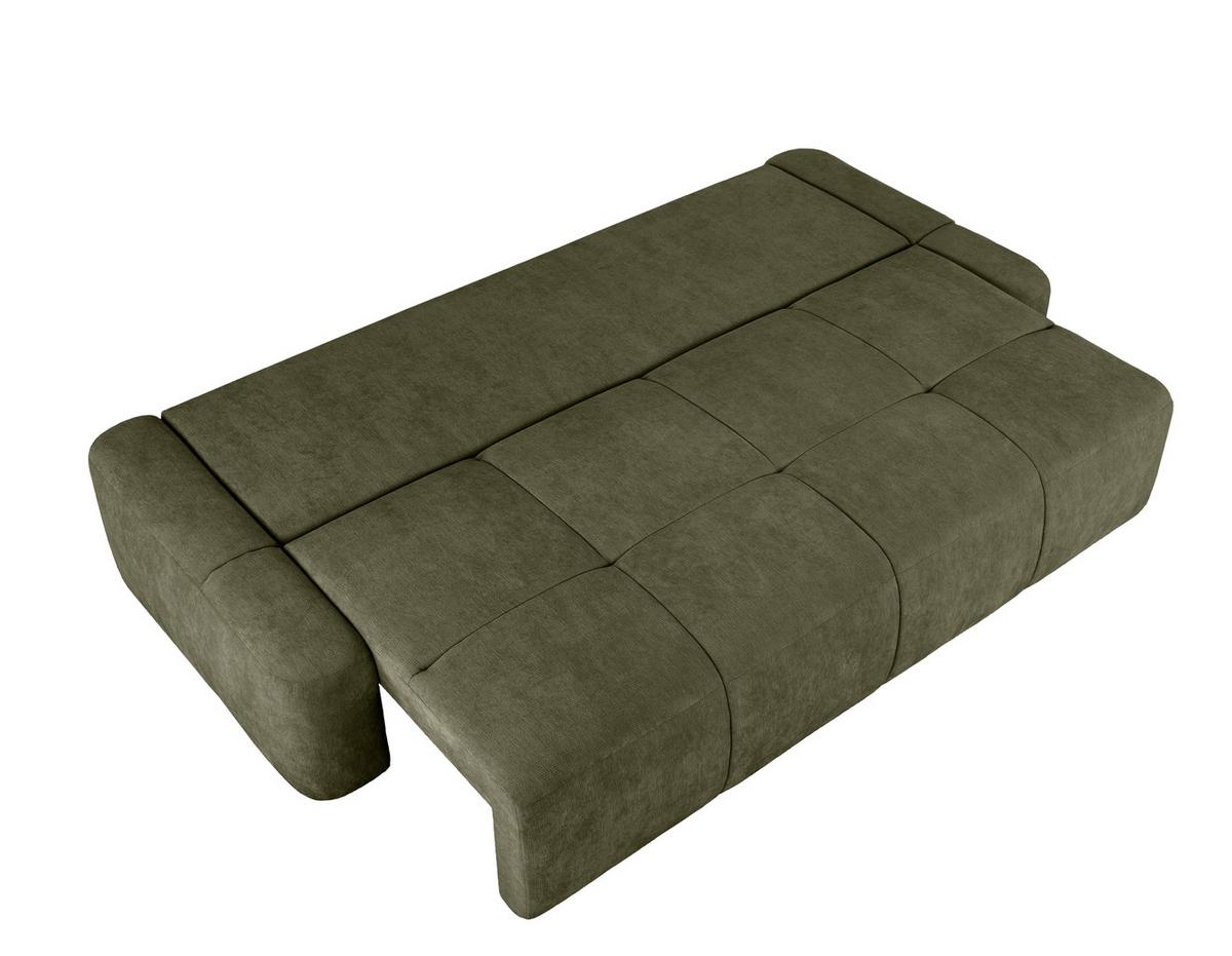 Schlafsofa Hello Lux 3Dl Olivgrün B: 240cm - Schwarz/Olivgrün, Design, Textil (240/93/108cm) - MID.YOU