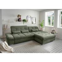 Ecksofa Dalida Dunkelgrün S: 300x196cm - Chromfarben/Dunkelgrün, MODERN, Textil (300/196cm) - Livetastic