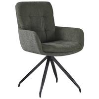 ŽIDLE S PODRUČKAMI NOVA - černá/zelená, Moderní, kov/textil (61/89/67cm) - Premium Living