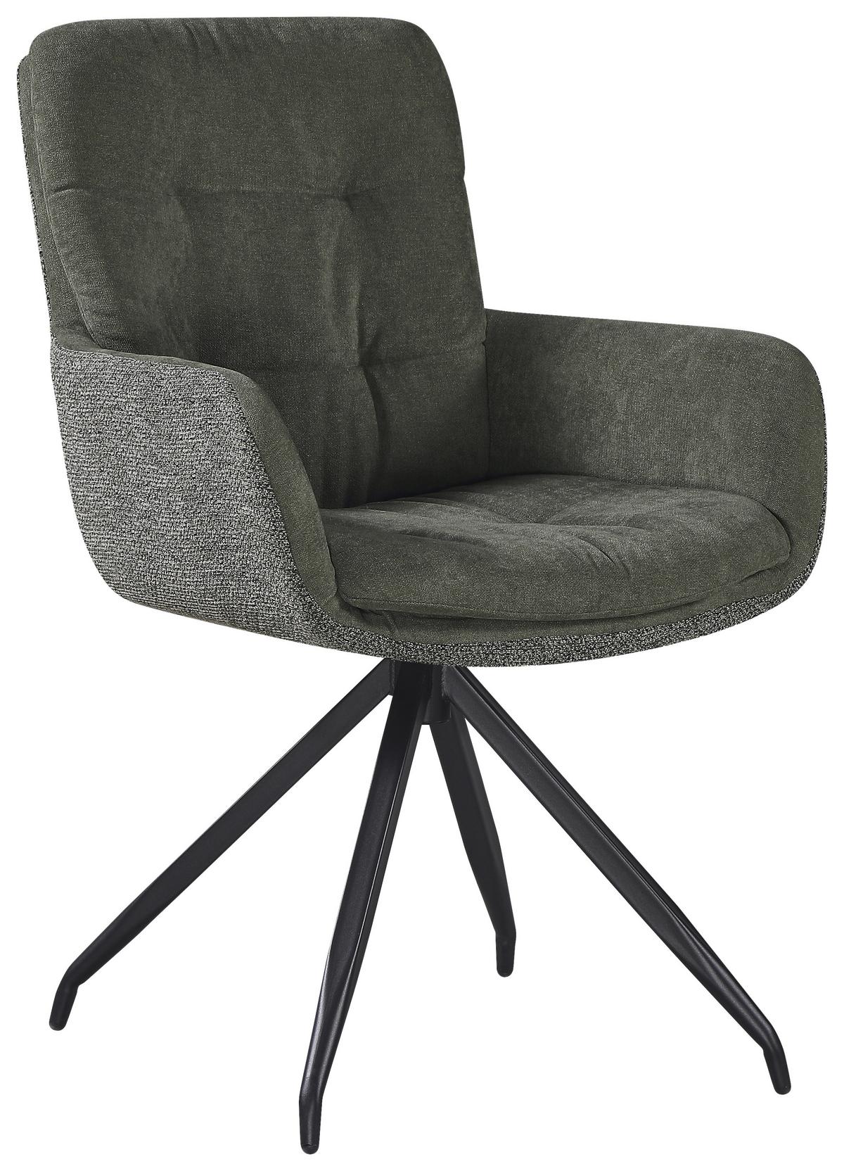 ŽIDLE S PODRUČKAMI NOVA - černá/zelená, Moderní, kov/textil (61/89/67cm) - Premium Living