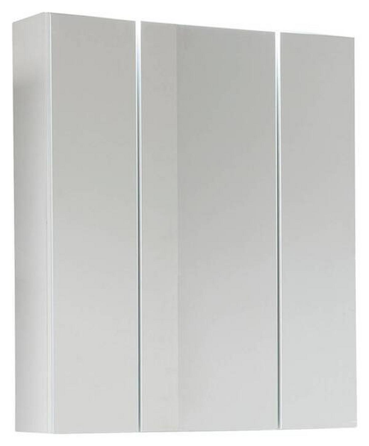 Spiegelschrank Monte Weiß B: 60 Cm - Weiß, MODERN, Glas/Holzwerkstoff (60/74/18cm) - MID.YOU